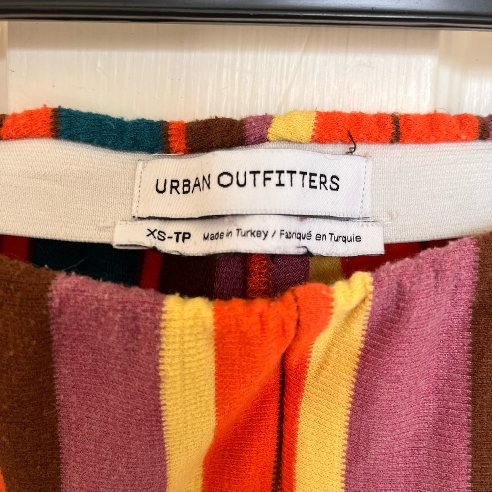Urban Outfitters UO Bali Striped Low Rise Flare Pants Size XS Rainbow - Picture 8 of 11